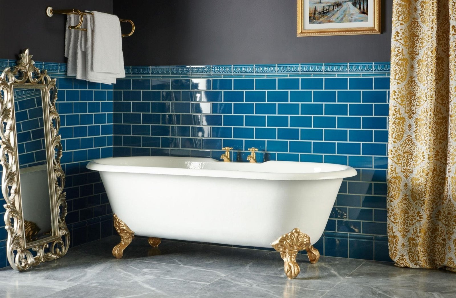 Baroque Blue Skirting Tile