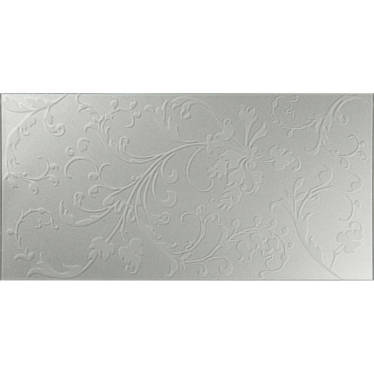 Beauville Silver Decorative Glass Wall Tile - alternate view