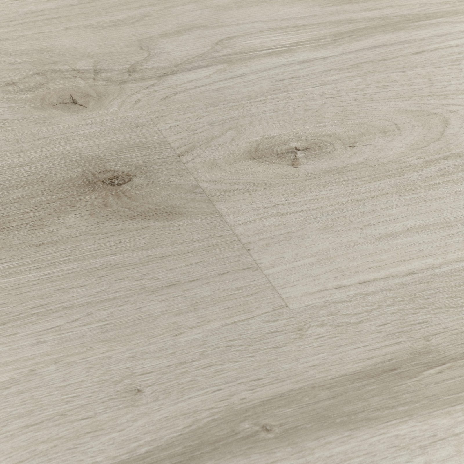 Brecon ivory oak light gray wood-plank flooring with subtle natural grain and realistic knots