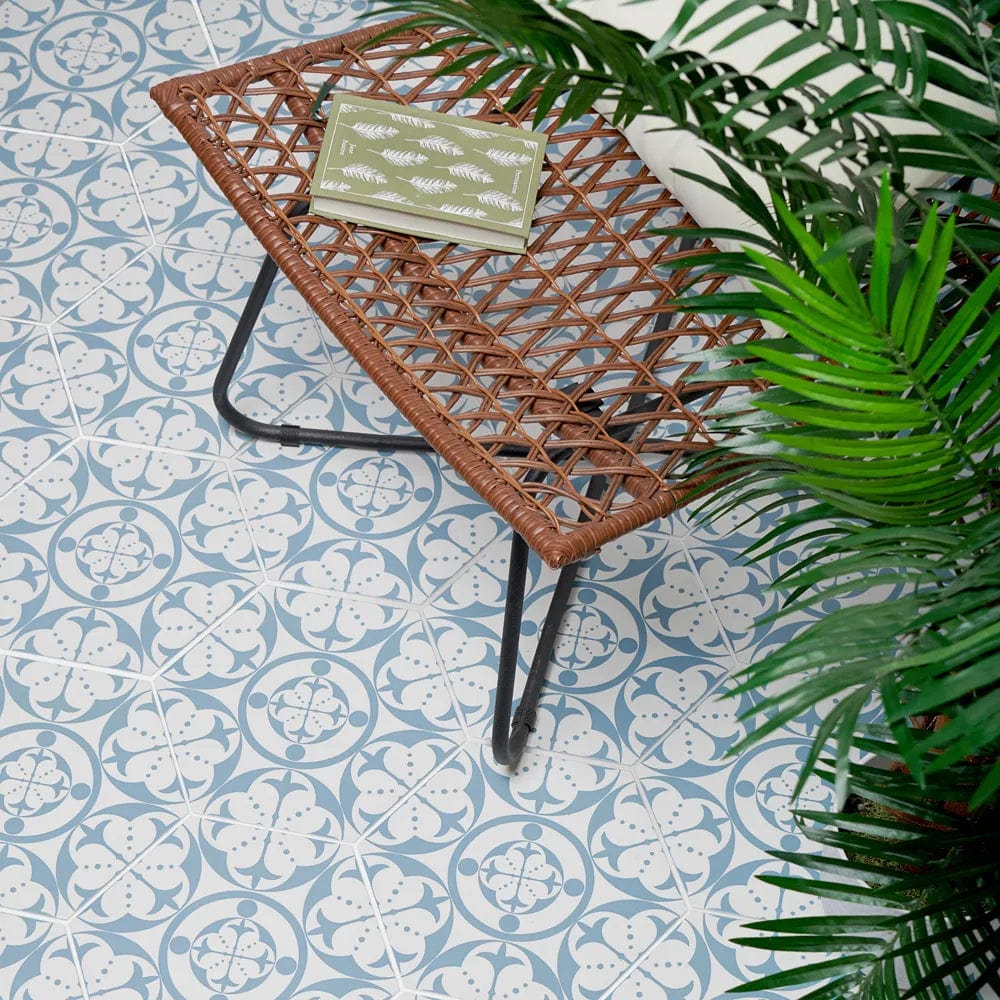 Brown woven rattan carnaby hexagon sky table with black metal legs for stylish indoor or outdoor use