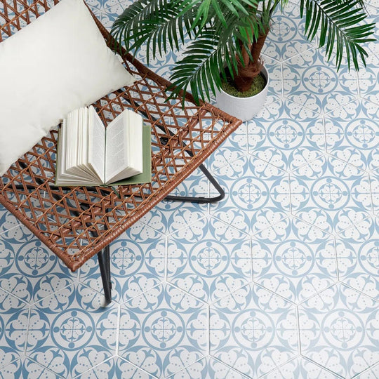 Carnaby Hexagon Sky Tile 33x28.50cm - Porcelain - Honed