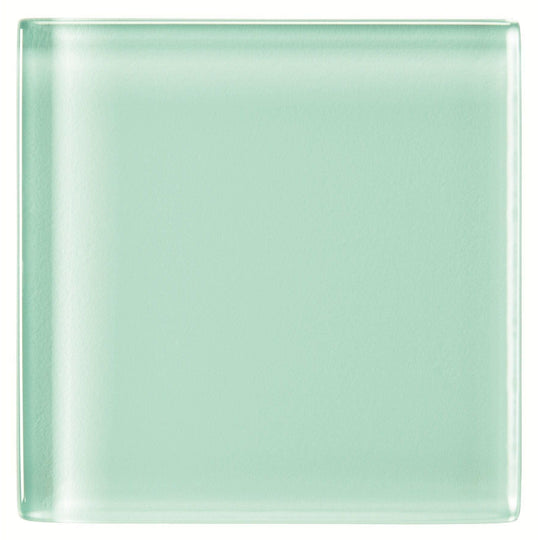 Columbia clear glass tile 100 x 100mm translucent mint-green with smooth rounded edges and subtle sheen
