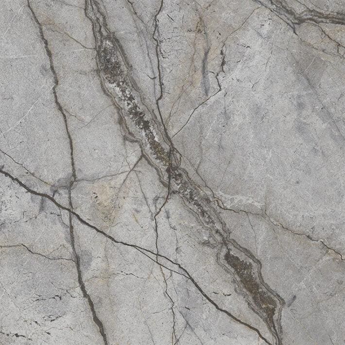 Cosmopolitan mystic grey lappato stone tile with subtle veining and natural crack patterns 80 x 80 cm