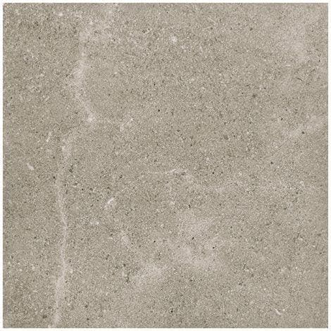 Gray concrete tile with textured speckled surface and subtle veining in cotehele opus porcelain sand design