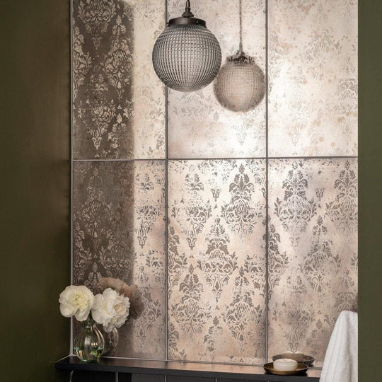 Damask Distressed Rose Gold Wall Tile - alternate view