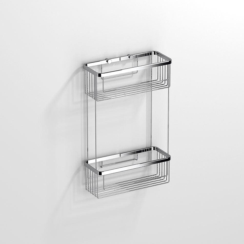 Double Rectangular Shower Basket Chrome