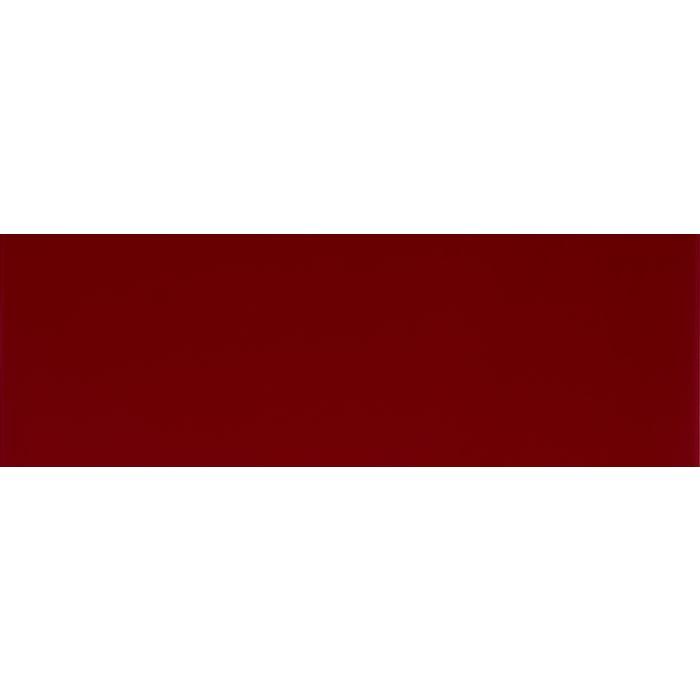 Ebro clear glass rectangular tile 300 x 100mm in solid deep burgundy with a smooth glossy finish