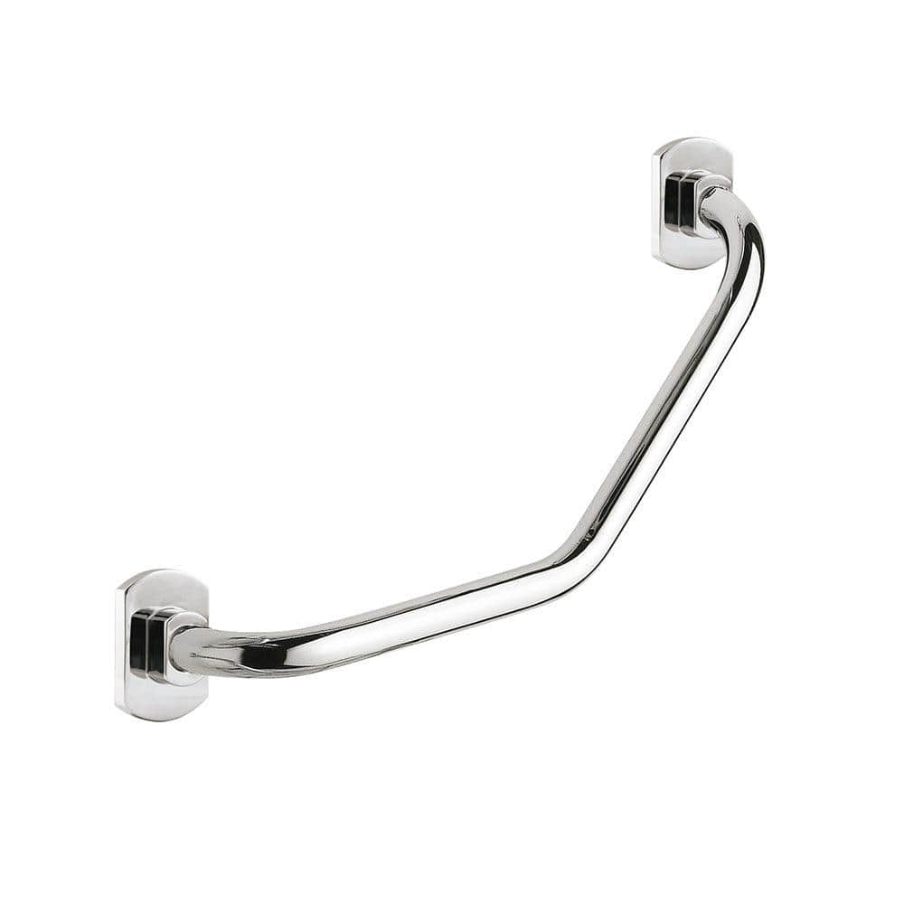Edera angled grab bar chrome with curved design and polished metal finish for bathroom safety and support