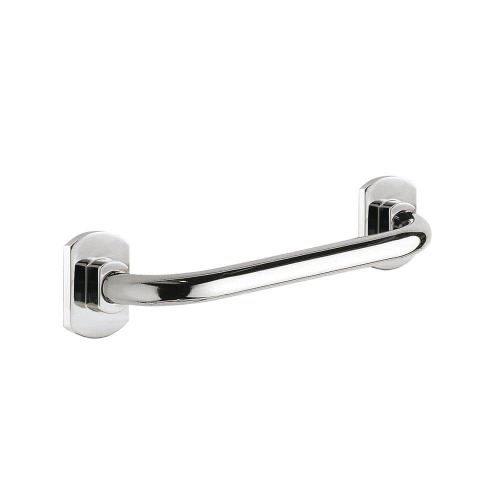 Edera grab bar 27cm chrome with chrome finish sleek curved design and rectangular wall-mounted brackets