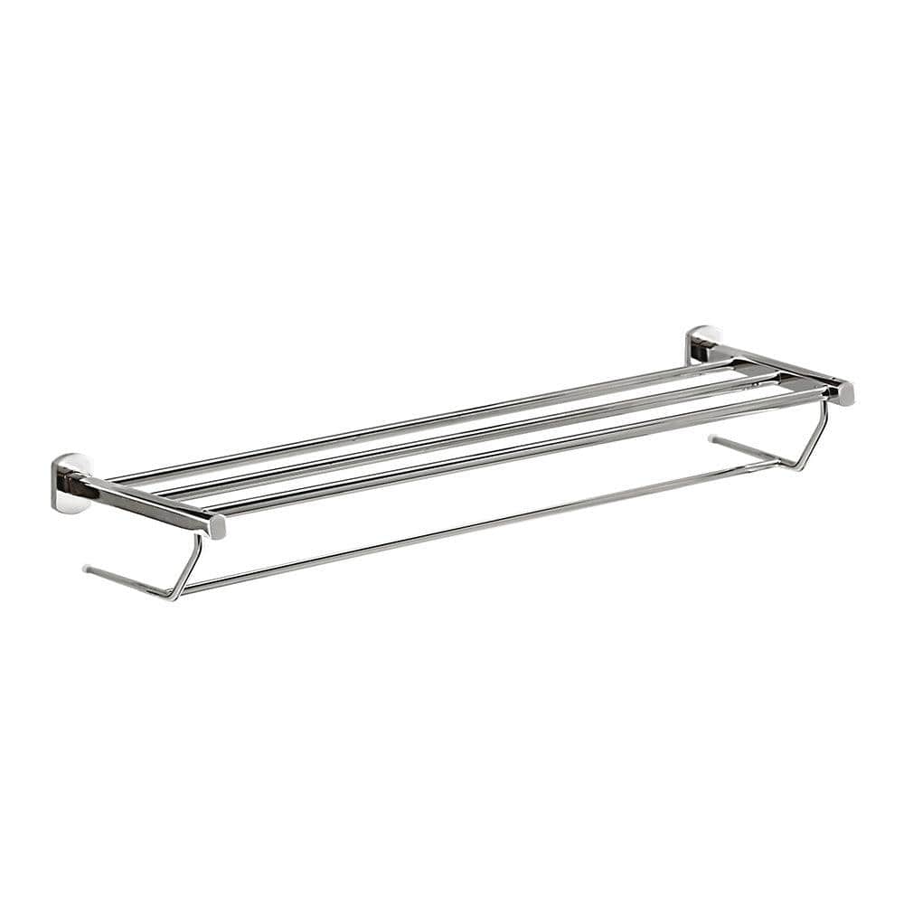 Edera towel rack with chrome finish double-tier design and sturdy metal construction for modern bathroom organization