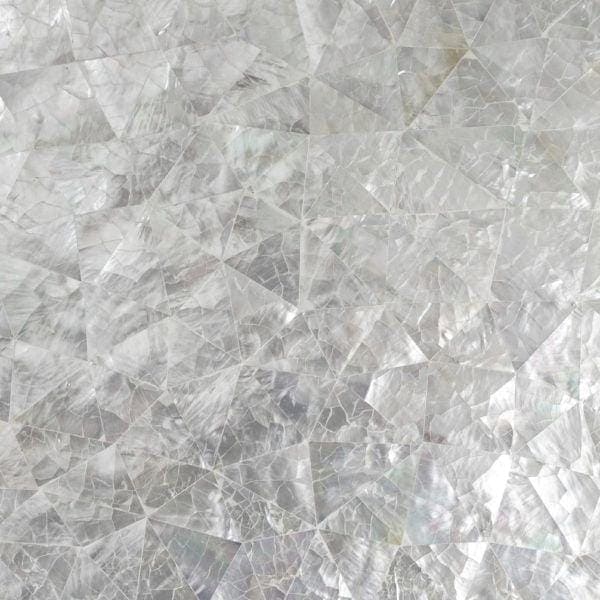 Feature panel crackle with a translucent textured surface of irregular faceted crystal-like pieces resembling shattered glass