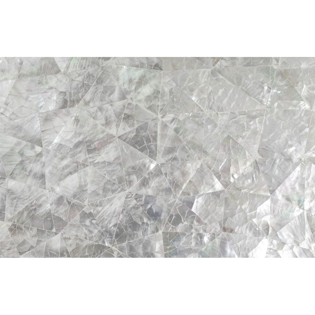 Feature panel crackle with a translucent iridescent mosaic of irregular crystalline textured pieces