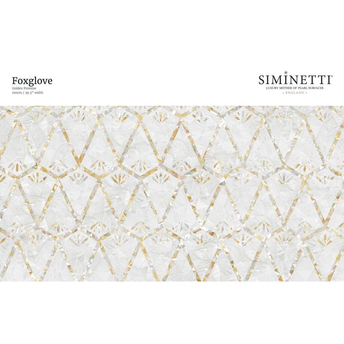 Foxglove white and gold mother-of-pearl tile with a geometric diamond-patterned design