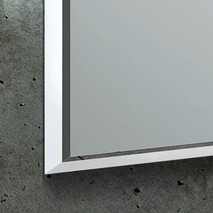 Fractal Mirror 80 sleek modern mirror with thin white frame and beveled edges for stylish home decor