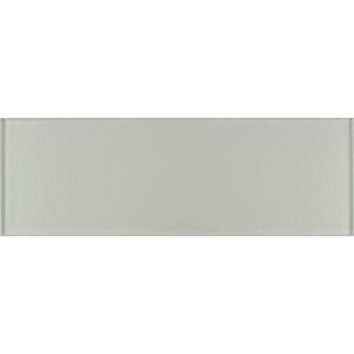 A sleek rectangular galatea metallica glass tile with matte gray finish and subtle reflective edges