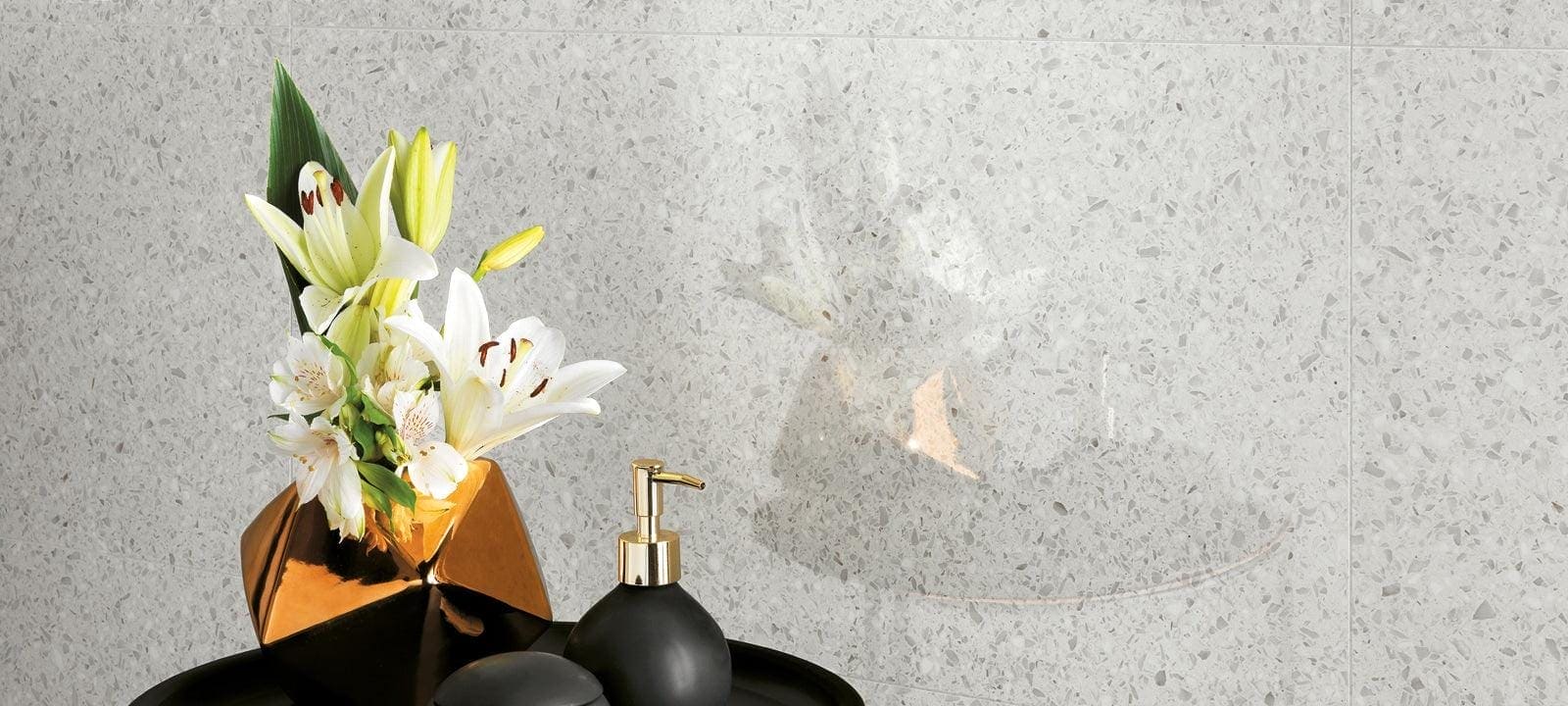 Gemstones Terrazzo White