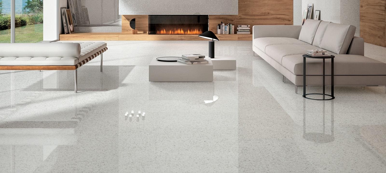 Gemstones Terrazzo White