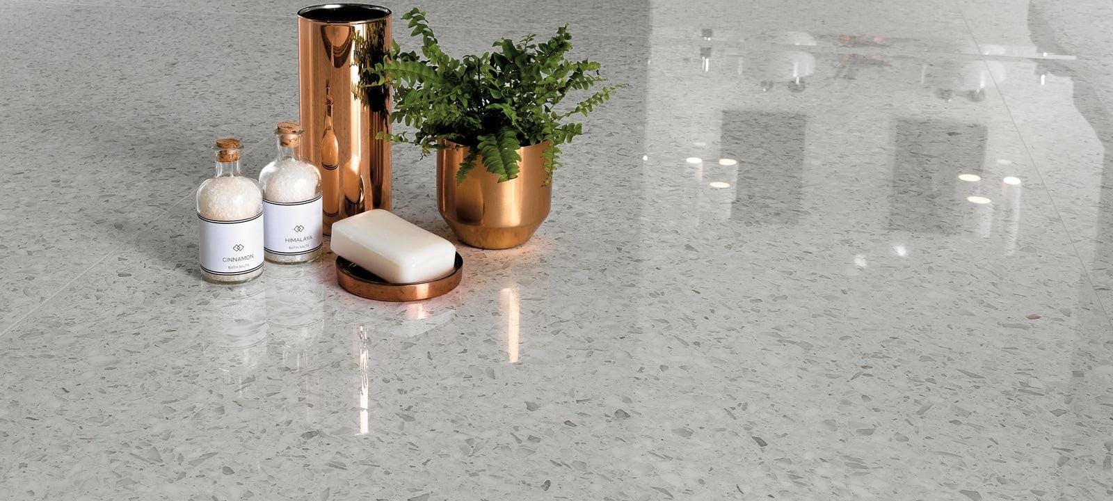Gemstones Terrazzo White