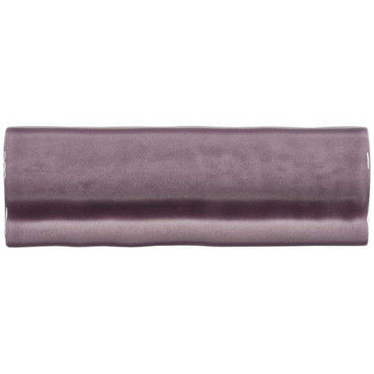 Purple ceramic tile with matte finish and subtle texture from glen torus moulding collection