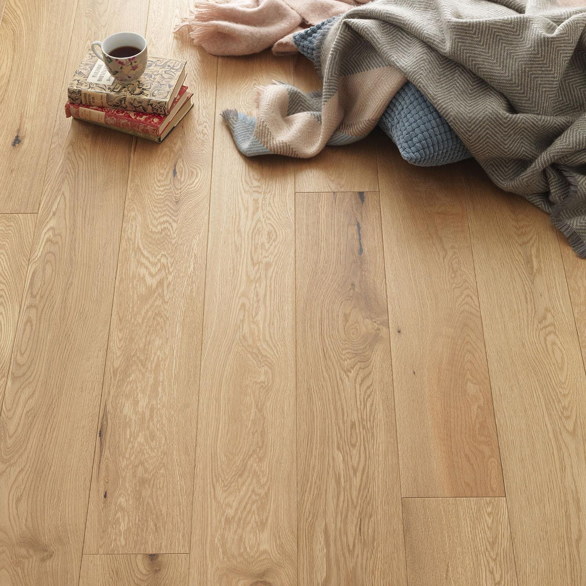 Harlech rustic oak light oak hardwood flooring with natural wood grain pattern in oak material