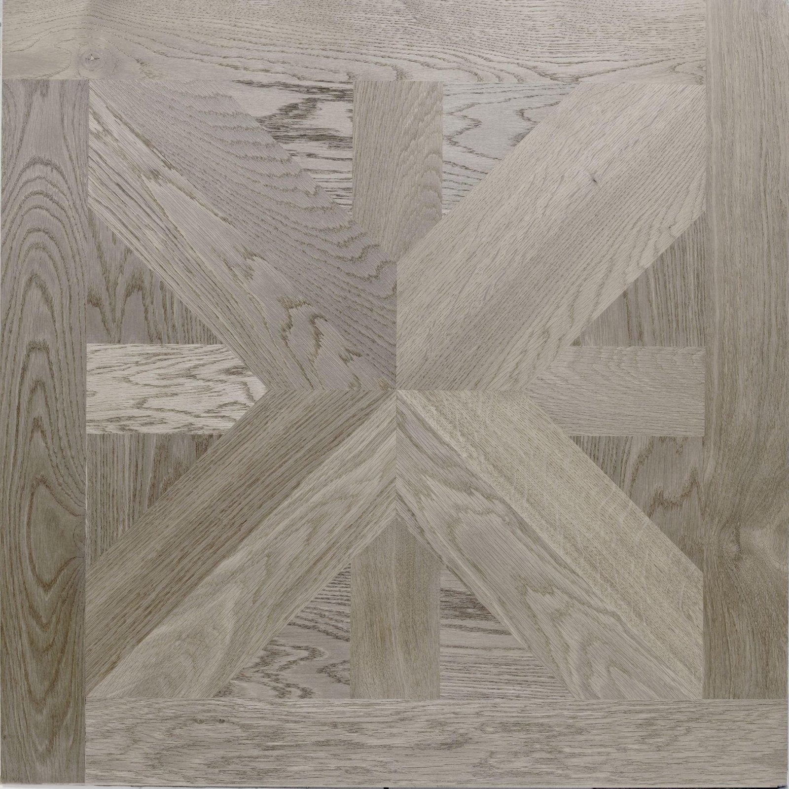 Highgrove limed oak gray oak parquet floor tile with a geometric x-pattern design for stylish flooring