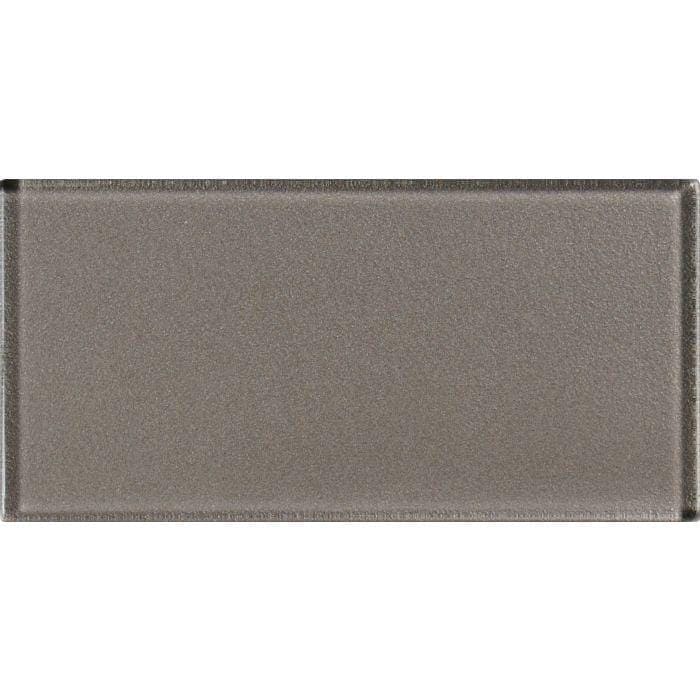 Hypnos Metallica Brick rectangular grey matte metallic glass tile with a textured surface