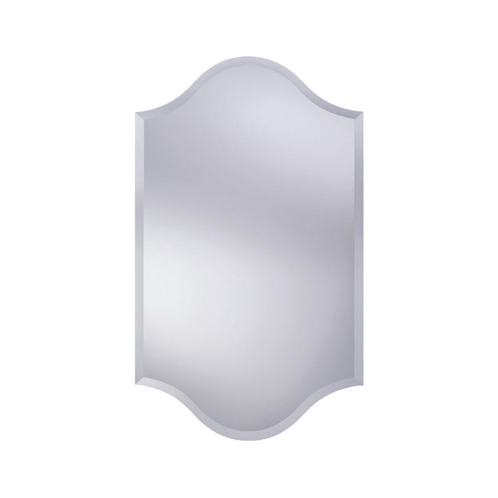 Silver-framed ikar mirror 50x82cm with classic arched top and bottom and a sleek polished finish