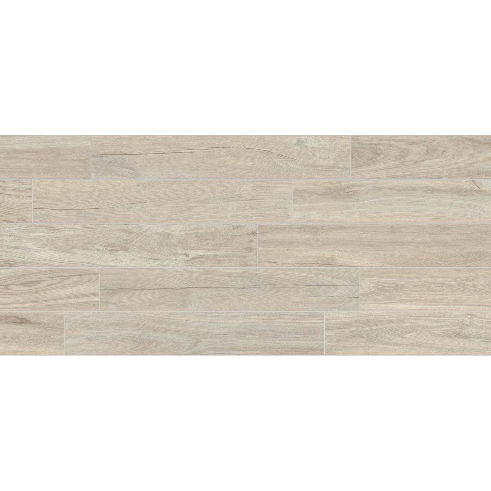 Jurupa basic matt light gray wood-look vinyl plank flooring with natural grain pattern 20 x 120cm
