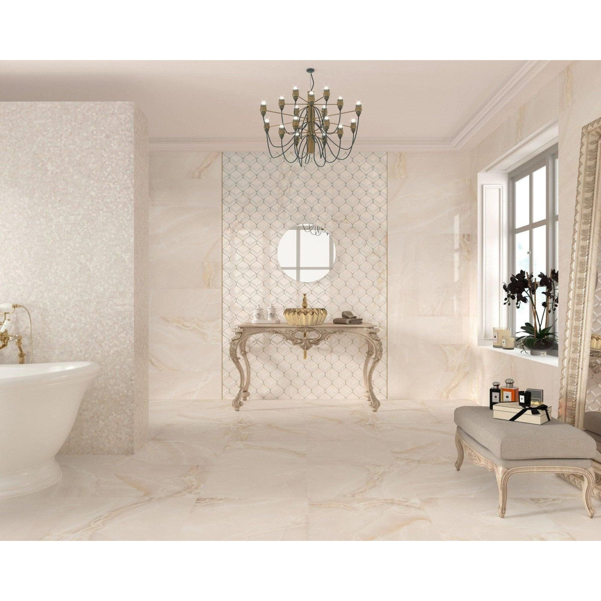 Lavabo selene light gold gold ornate vanity with matching basin and intricate carvings in elegant light gold finish
