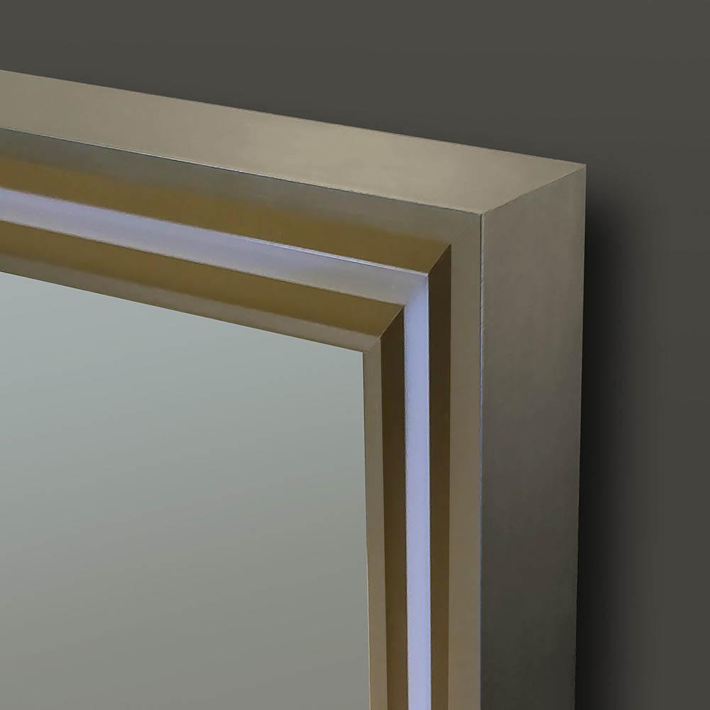Lexington mirror 75 brushed bronze gold-toned rectangular frame with sleek modern design and beveled edges