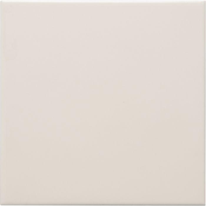 Cream-colored square ceramic Lily Satin Field tile with smooth glossy finish ideal for walls and floors