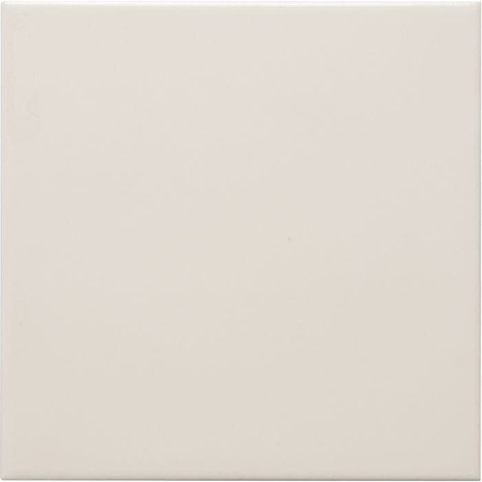 Cream-colored square ceramic lily satin field tile with a smooth glossy finish for wall or floor use