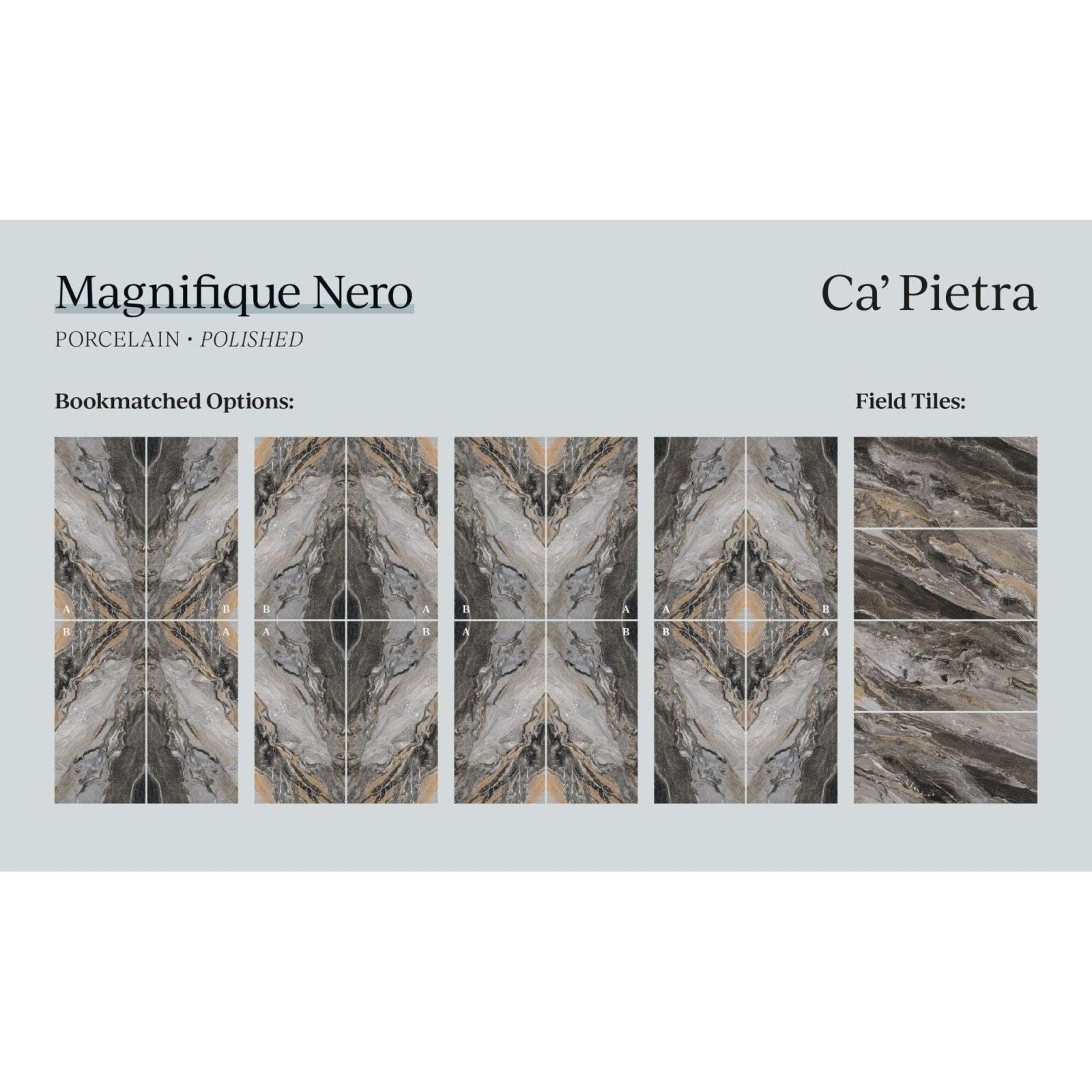 Magnifique porcelain nero polished tiles with elegant gray black and beige veining patterns for interior use