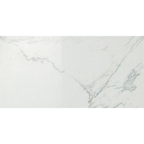 White marble tile marvel calacatta extra lappato 30 x 60cm with subtle gray veining and polished finish
