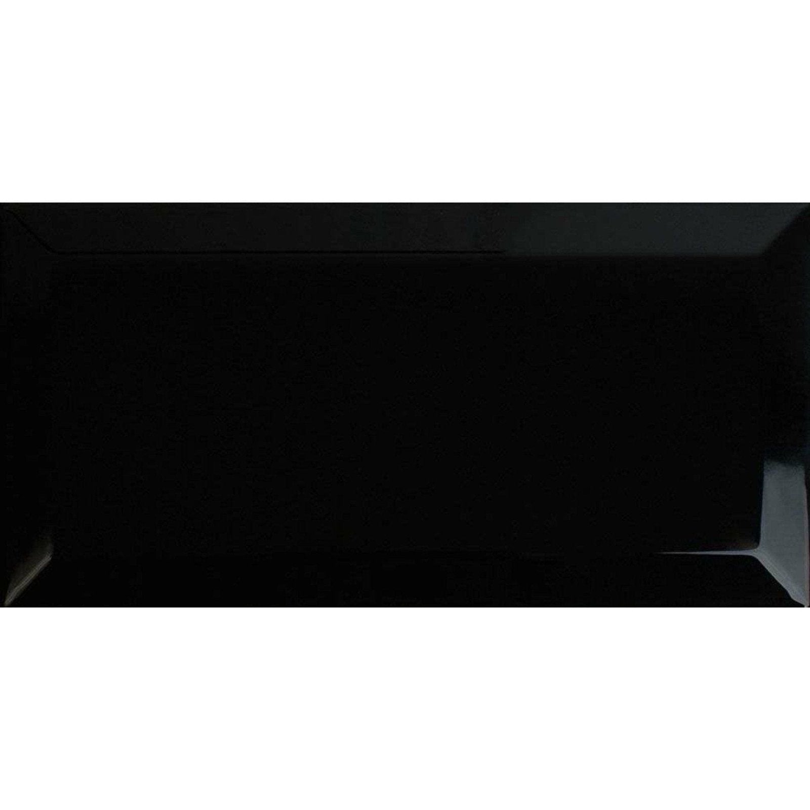 Black rectangular ceramic tile metro black ceramic gloss with a glossy finish ideal for modern interiors