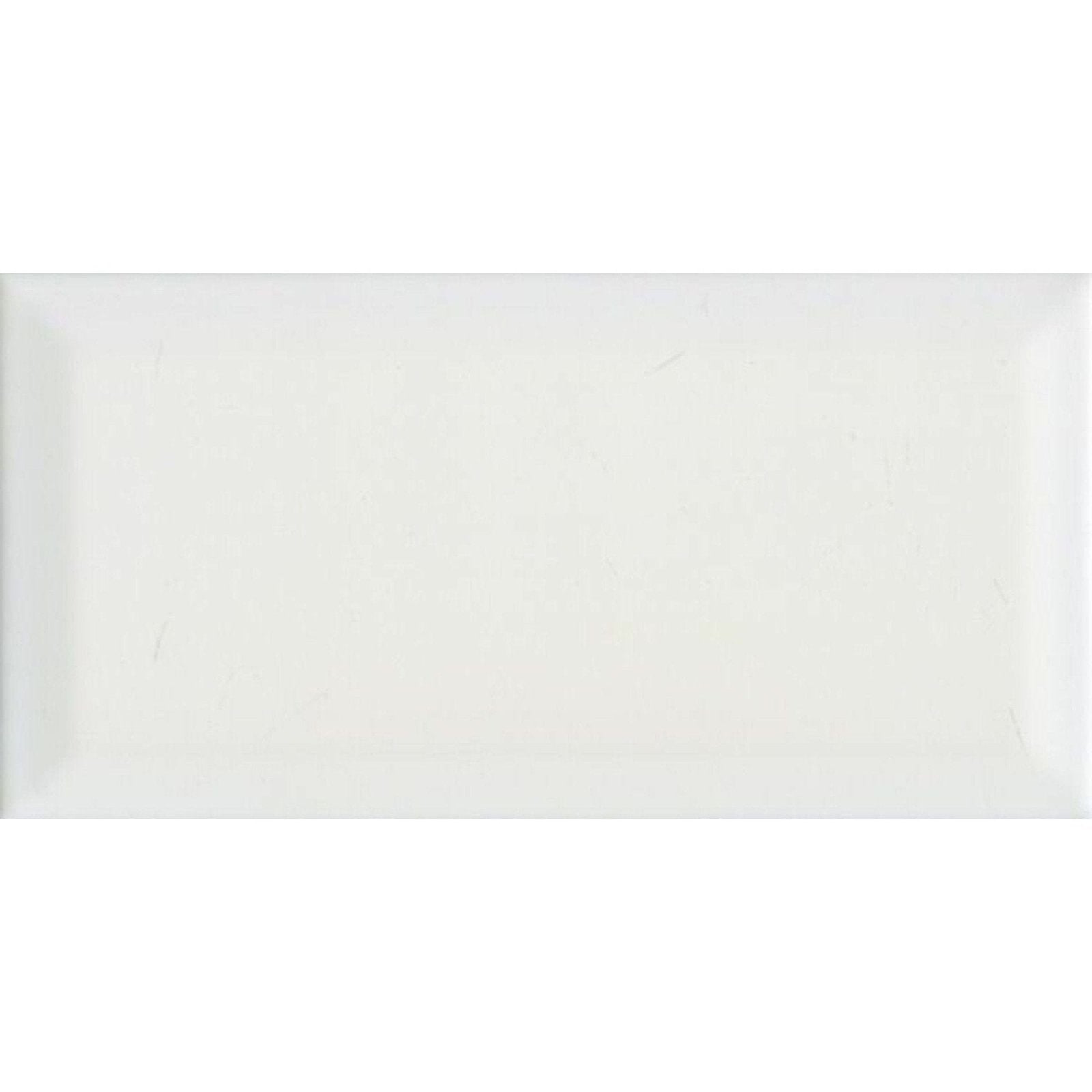 White rectangular ceramic tile metro blanco matt with a smooth glossy finish ideal for walls and floors