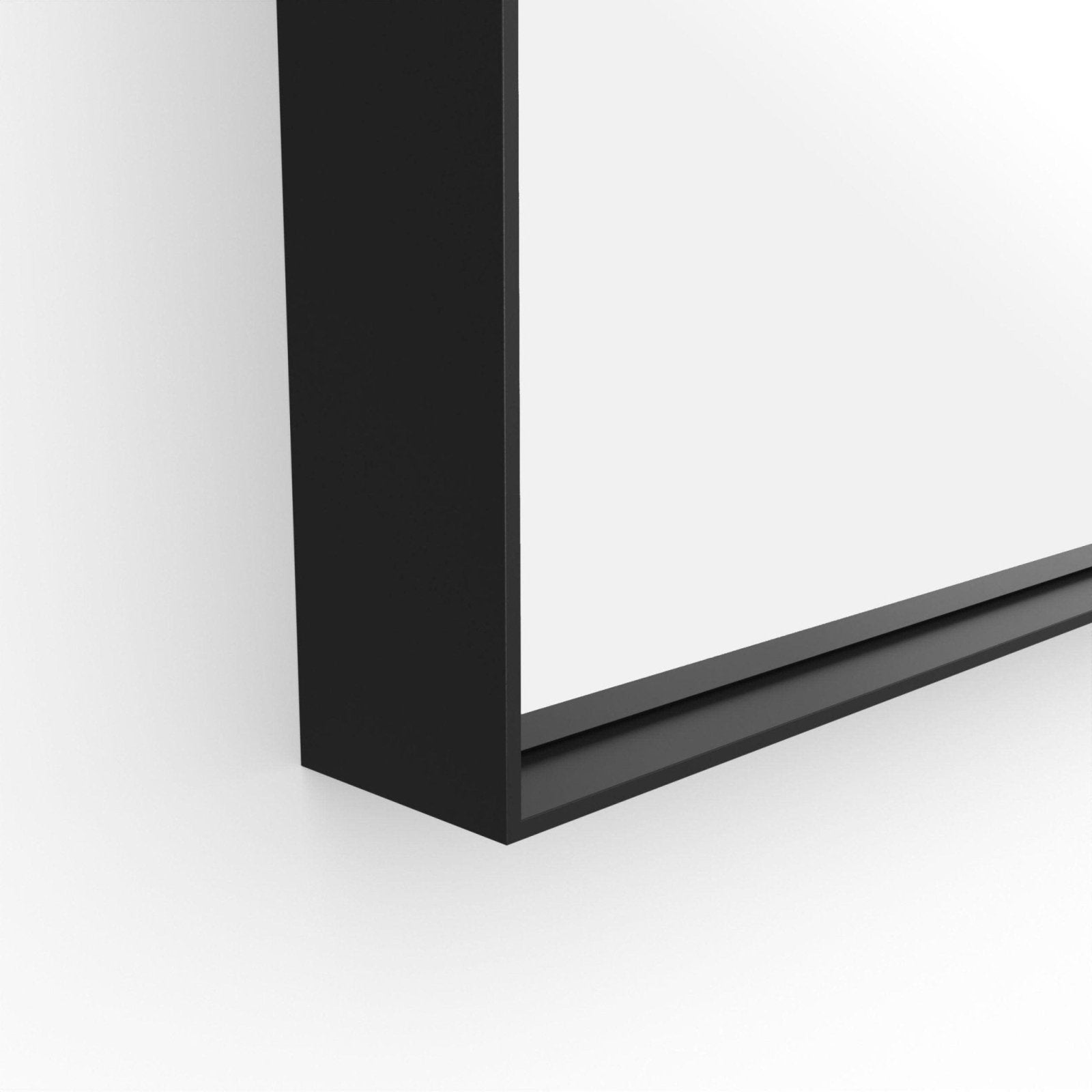 Newington rectangular mirror 120x70cm with black matte finished frame and clean minimalist design