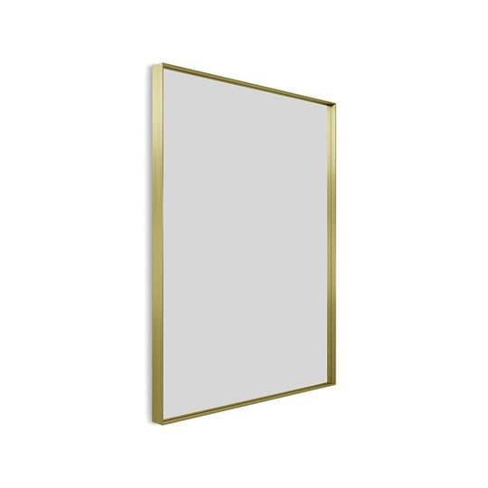 Newington rectangular mirror 60x80cm with a sleek polished gold frame in brushed brass finish
