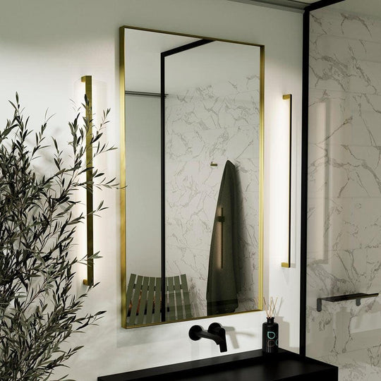Newington Rectangular Mirror 60x80cm Brushed Brass - alternate view