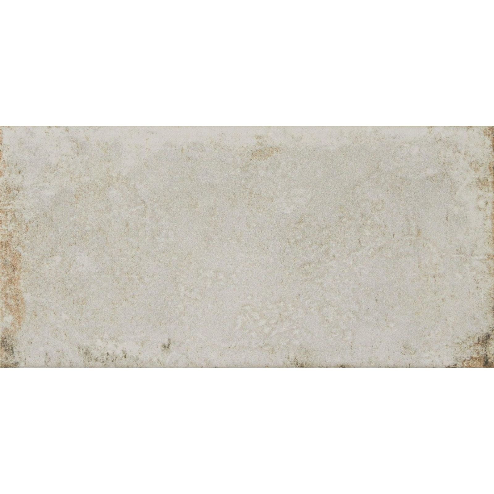 Osterley porcelain white brick rectangular off-white ceramic tile with subtle texture and beige speckles along edges