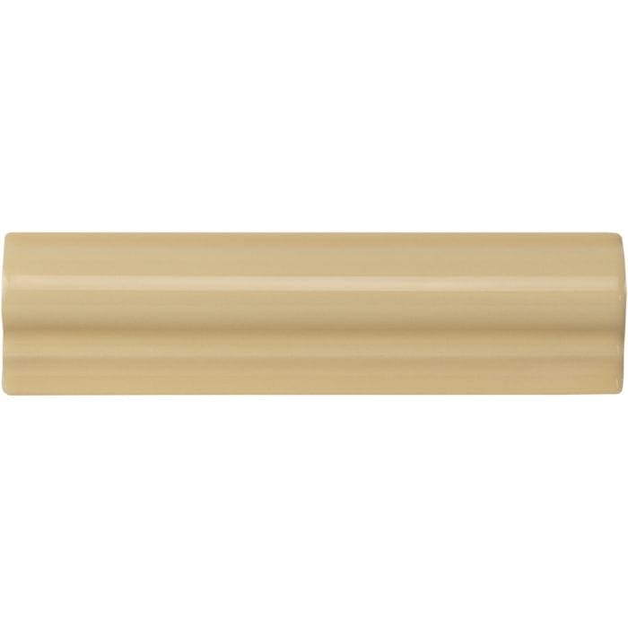 Beige ceramic Regency Cream Albert moulding tile with smooth glossy finish and subtle horizontal ridges