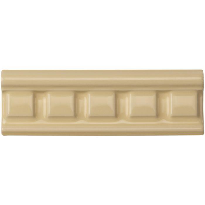 Beige ceramic tile with a decorative recessed square pattern from regency cream dentil moulding collection