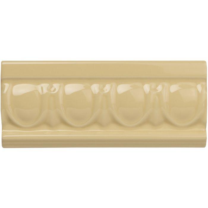 Regency cream egg and dart moulding cream ceramic crown molding tile with glossy finish and raised oval pattern