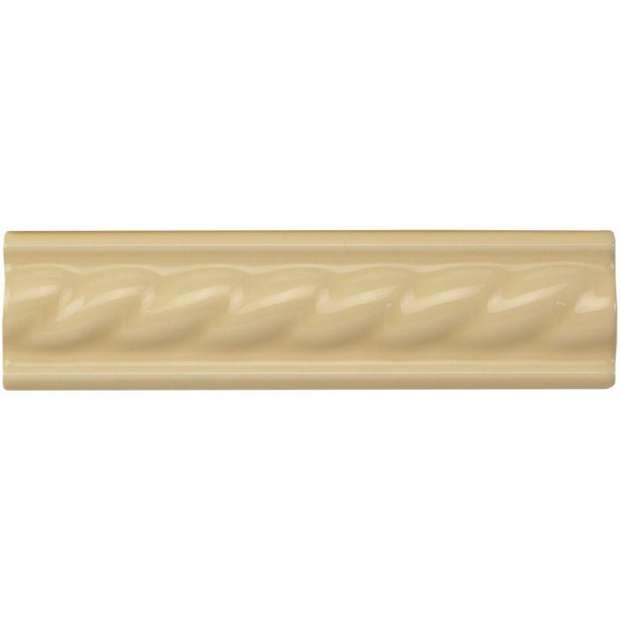 Regency Cream Rope Moulding cream-colored ceramic tile with twisted rope design for decorative trim use