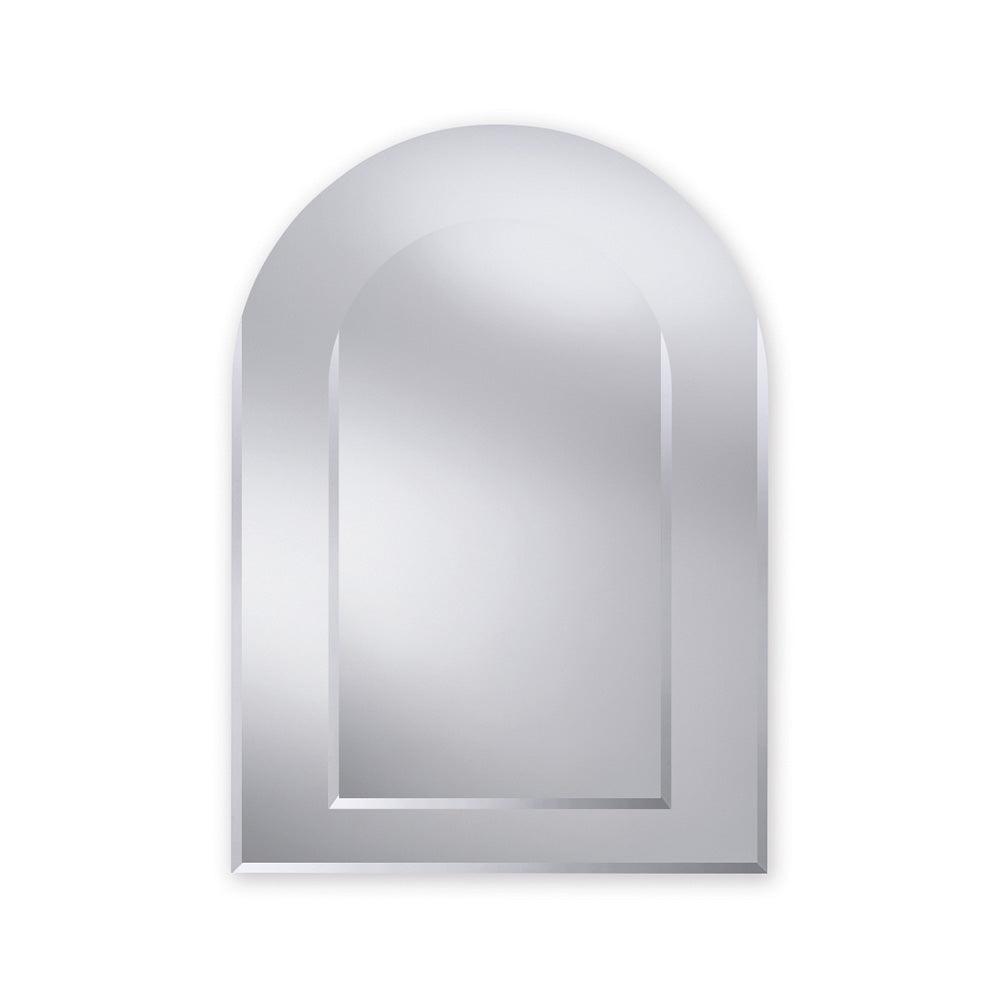 Silver arched revival mirror 50x70cm with sleek frameless design and subtle beveled edges for stylish decor