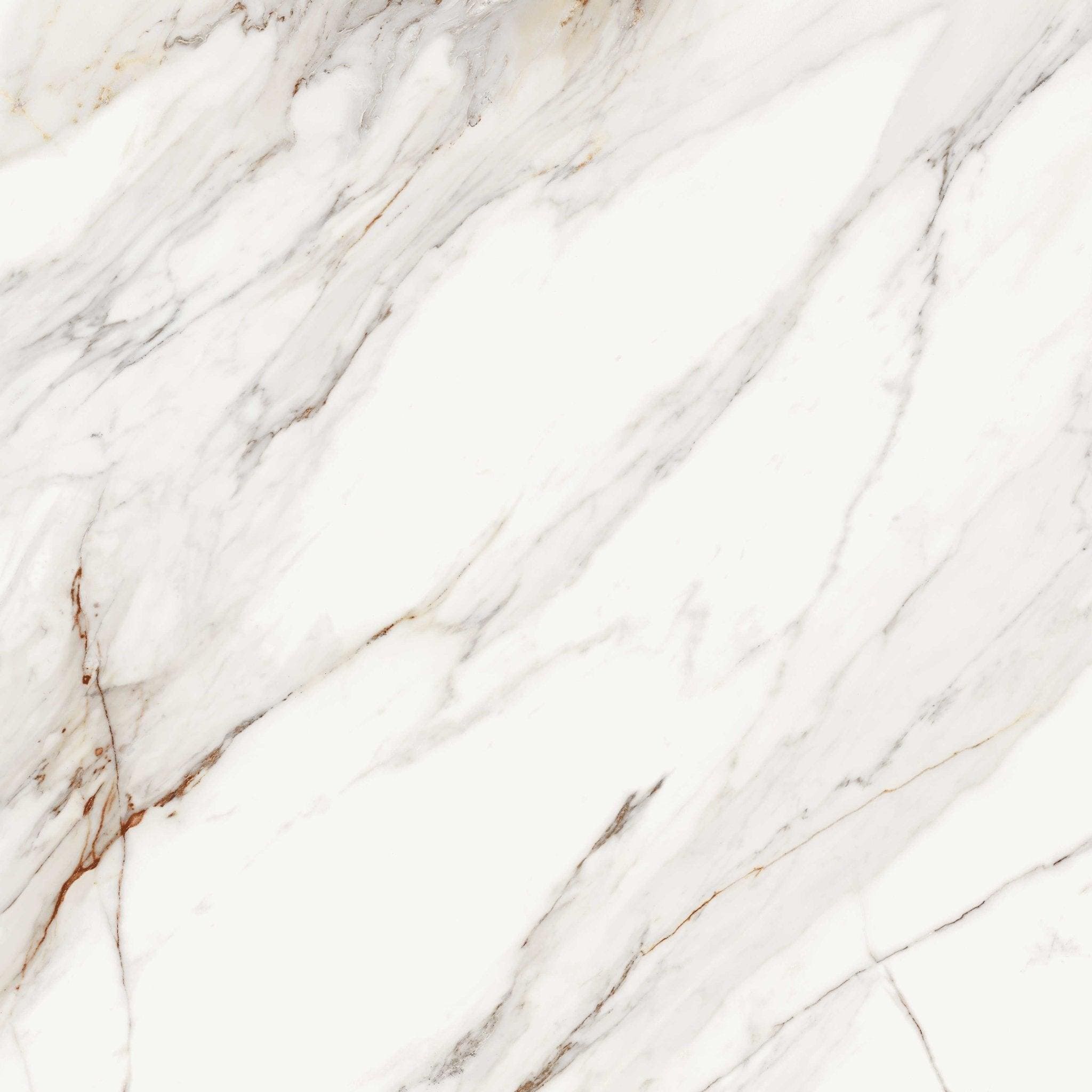White marble serie corinto polished surface with elegant flowing gray and subtle brown veining for interior use