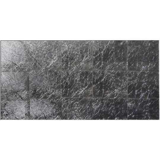Silver Leaf Bold Decorative Glass Wall Tile - alternate view