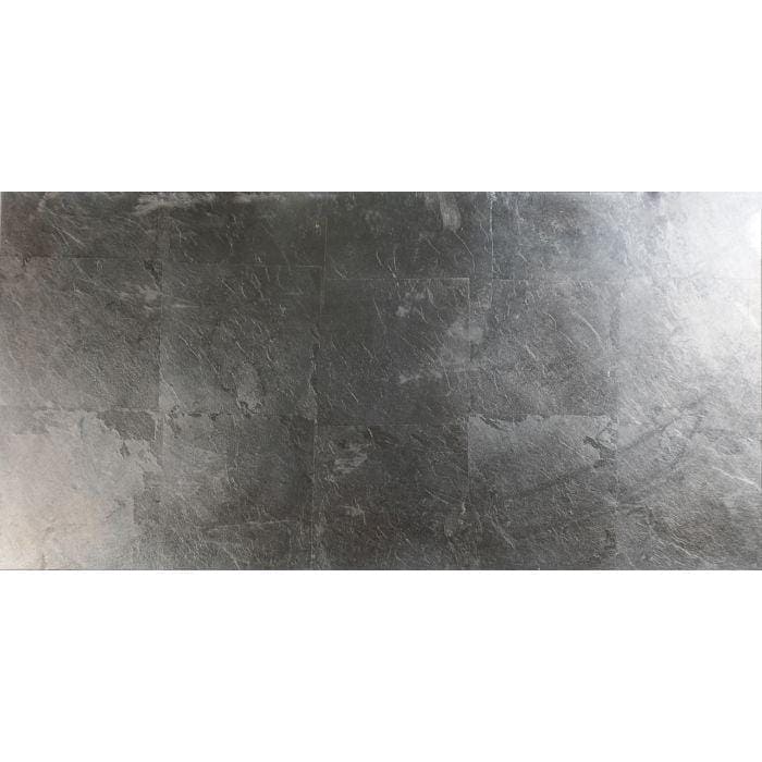 Silver Leaf Decorative Glass dark grey metallic glass tile with a subtle metallic sheen