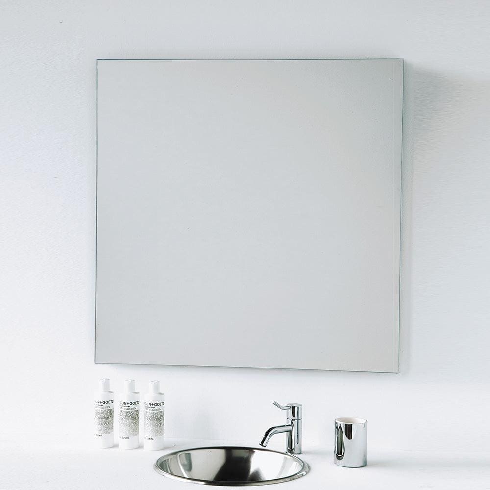 Slim square 80 mirror minimalist bathroom mirror with a sleek chrome frame and modern square design