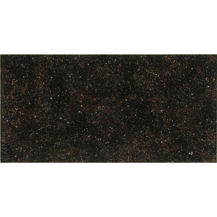 Solstice Decorative Glass black speckled glass tile with a star-like pattern